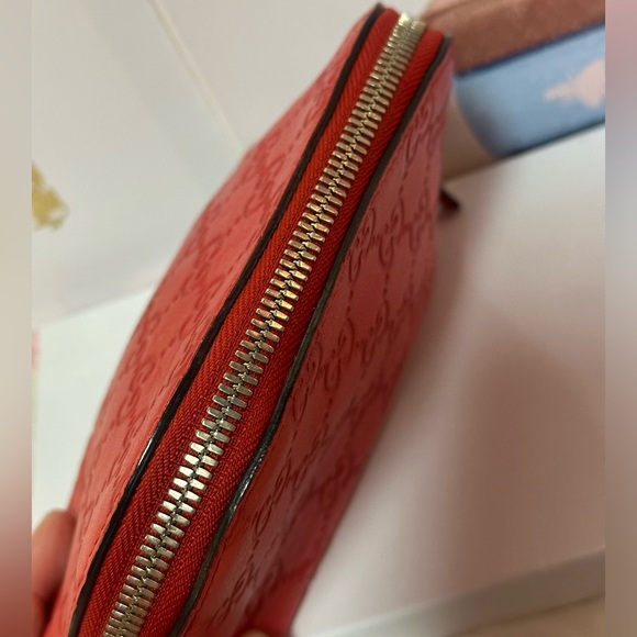 Gucci Cosmetic pouch purse Sima GG Red Leather-great condition- nice color - Picture 6 of 10